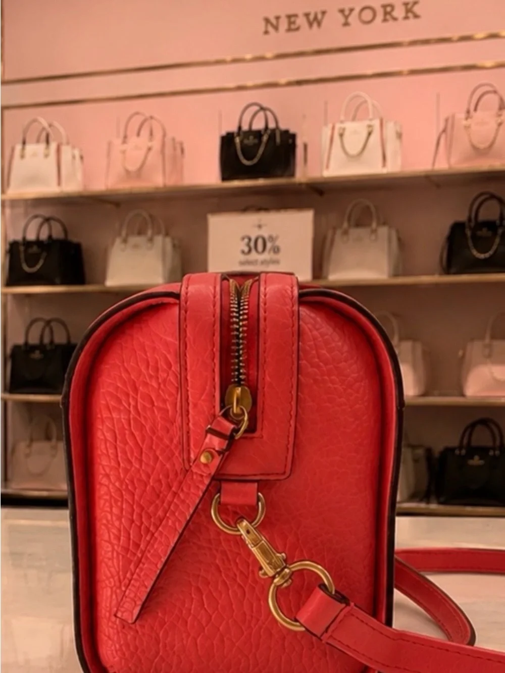 kate spade Red Perforated Leather Crossbody SatcheL EUC